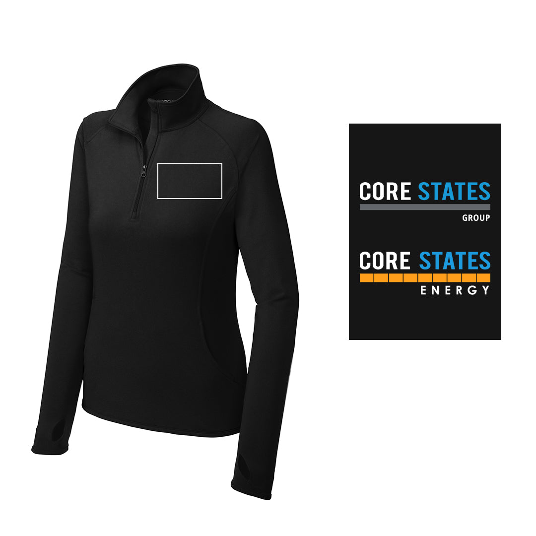 Women's Sport-Tek® Sport-Wick® Stretch 1/4-Zip Pullover - Black