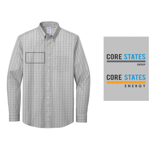 Men's Brooks Brothers Wrinkle-Free Stretch Patterned Shirt - Shadow Grey