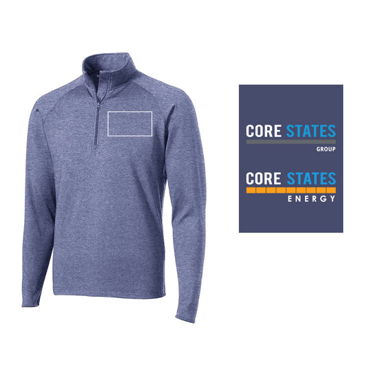 Men's Sport-Tek® Sport-Wick® Stretch 1/4-Zip Pullover - True Navy Heather