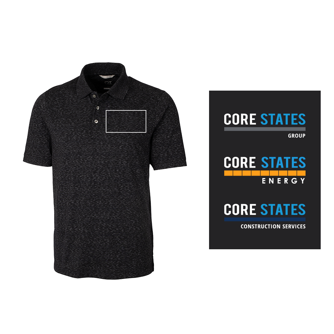 Men's Cutter & Buck Tri-Blend Space Dye Polo - Dark Black