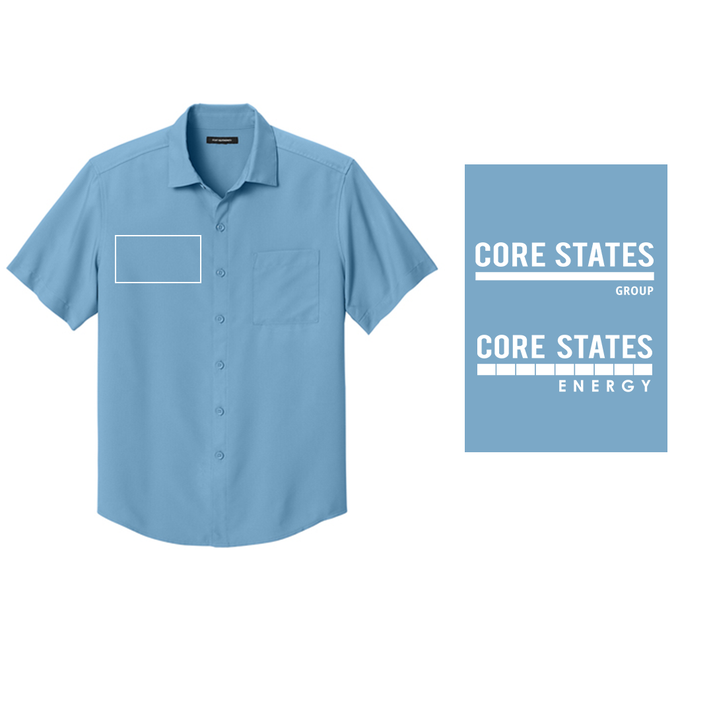 Men's Port Authority® Short Sleeve UV Dockside Shirt - Carolina Blue ...