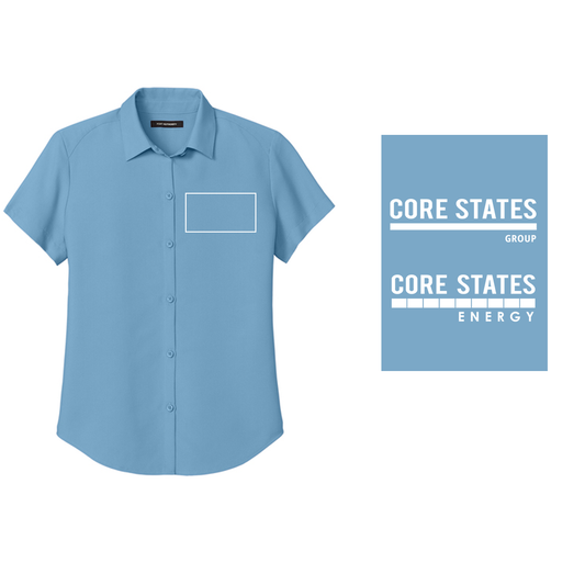 Women's Port Authority® Short Sleeve UV Dockside Shirt - Carolina Blue