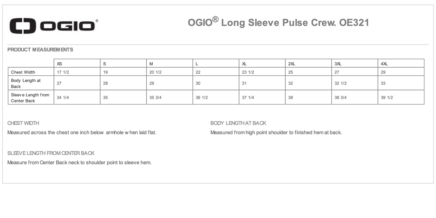 OGIO® Long Sleeve Pulse Crew