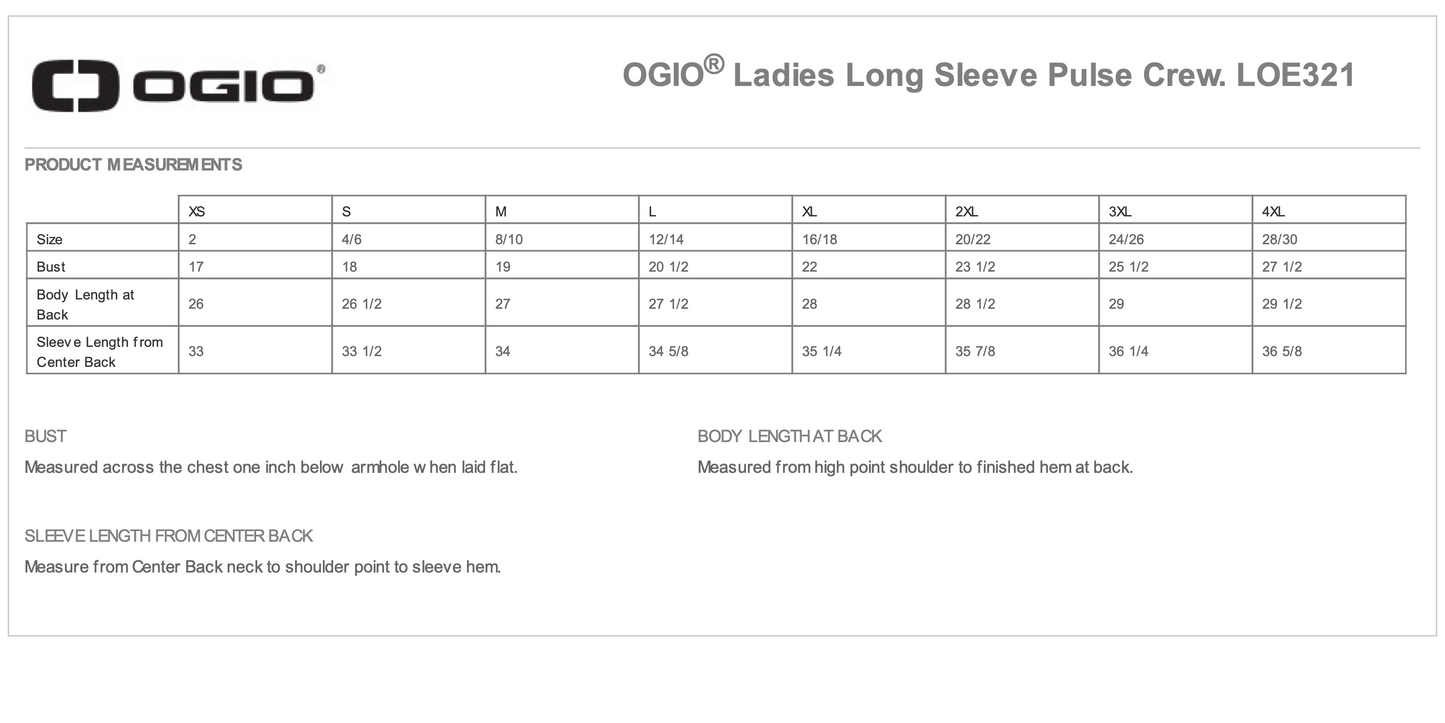 OGIO® LADIES Long Sleeve Pulse Crew