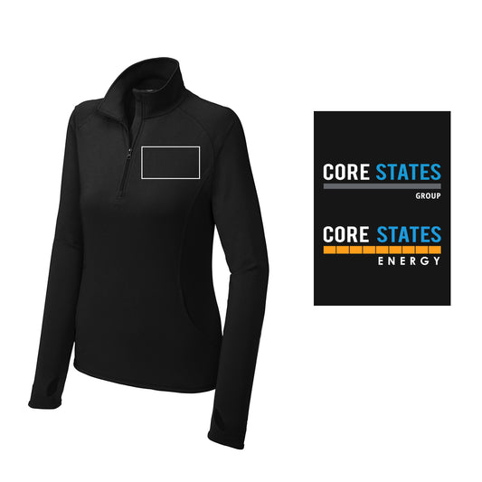 Women's Sport-Tek® Sport-Wick® Stretch 1/4-Zip Pullover - Black