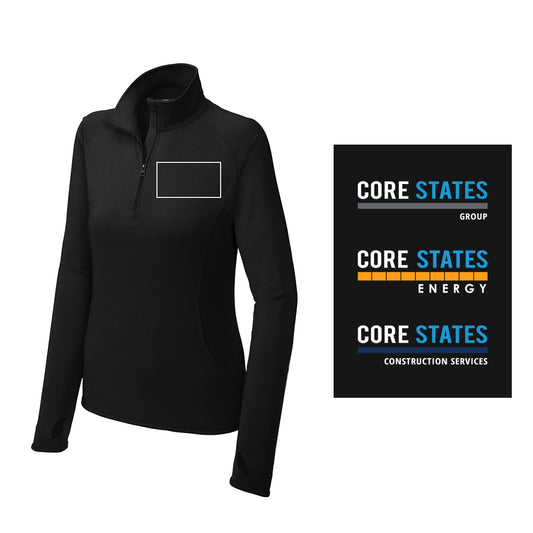 Women's Sport-Tek® Sport-Wick® Stretch 1/4-Zip Pullover - Black