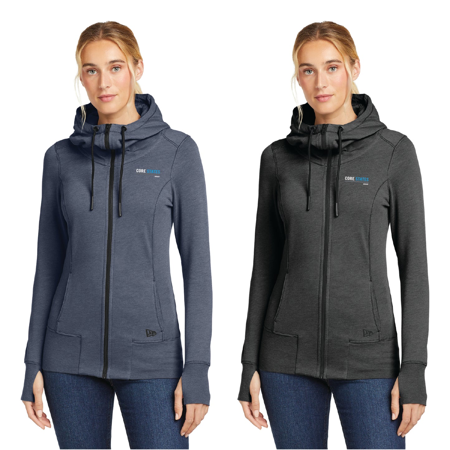 New Era Slim Fit Tri-Blend Fleece Full-Zip Hoodie
