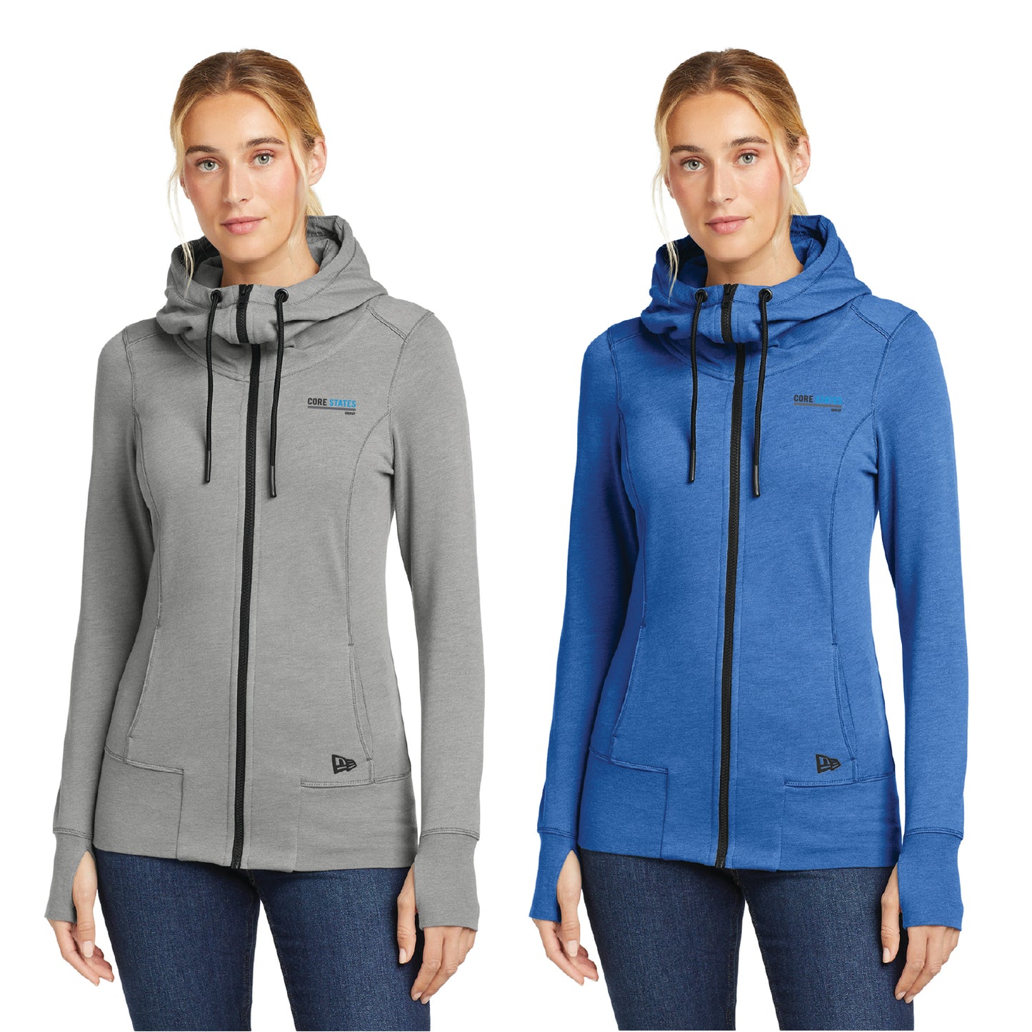 New Era Slim Fit Tri-Blend Fleece Full-Zip Hoodie